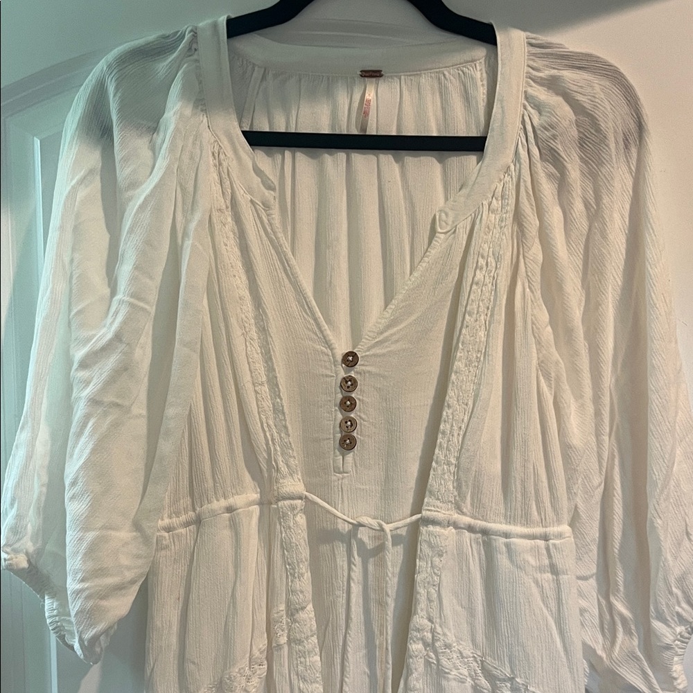 Women's White Boho dress. FREE PEOPLE.